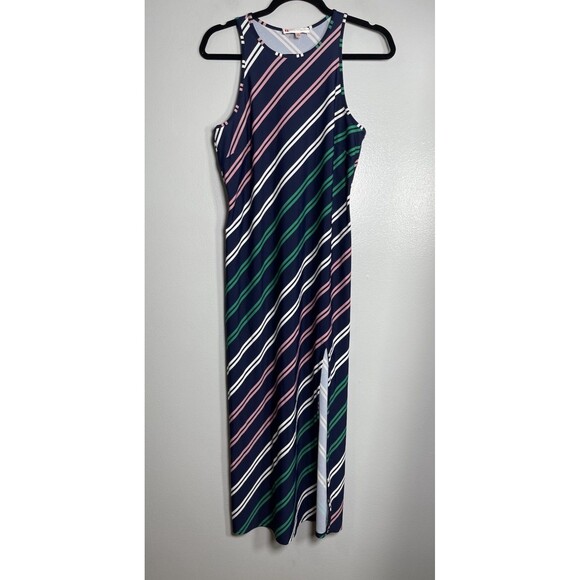 JUDE CONNALLY Selena Sailing Stripe Tank Dress Small Navy Nautical Preppy Midi - Picture 1 of 7
